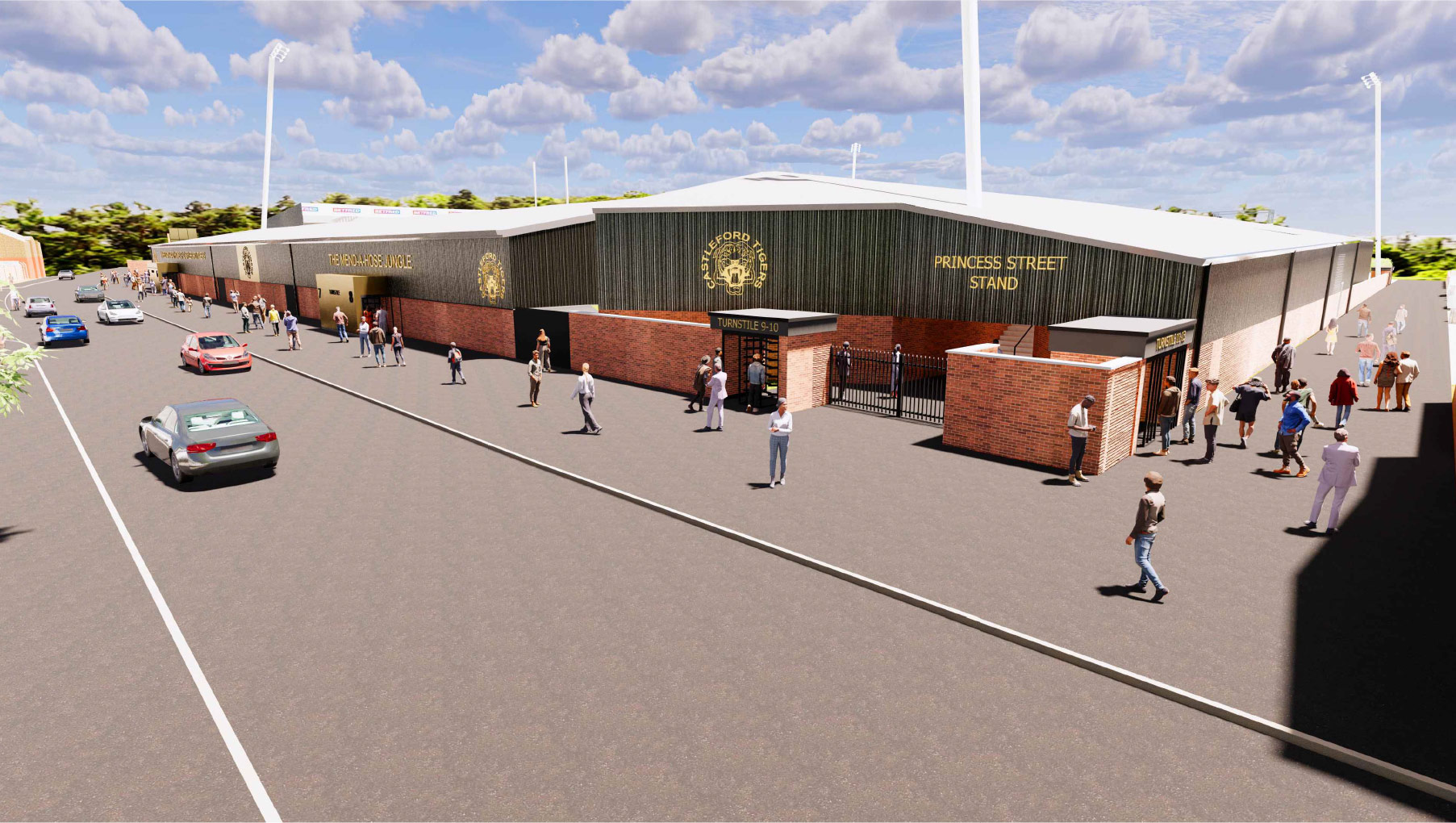 3D Visual of the proposed redeveloped Wheldon Road stadium
