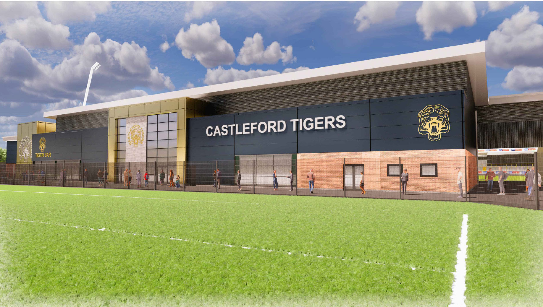 3D Visual of the proposed east stand